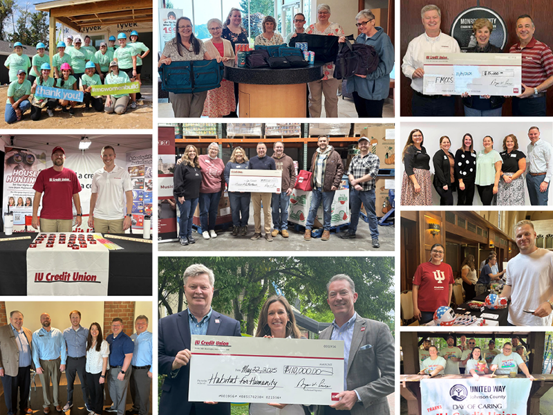 Collage of photos from IU Credit Union